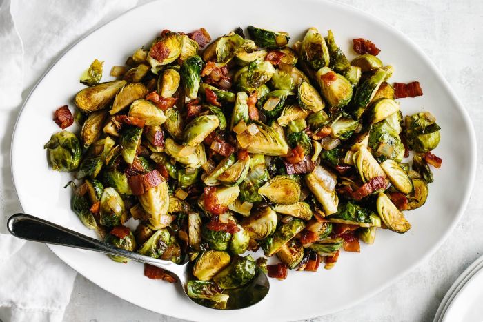 Brussel Sprouts with Bacon- thanksgiving salad recipes