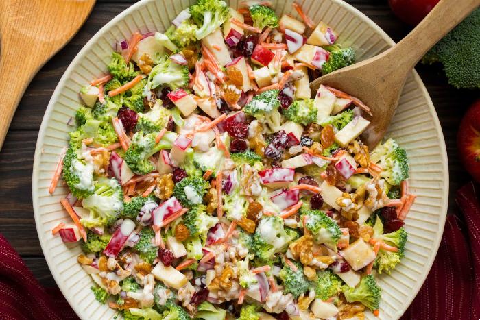 broccoli apple salad - vegetable side dishes for thanksgiving