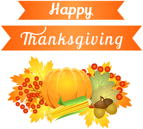 Happy Thanksgiving Decoration Clipart Image PNG