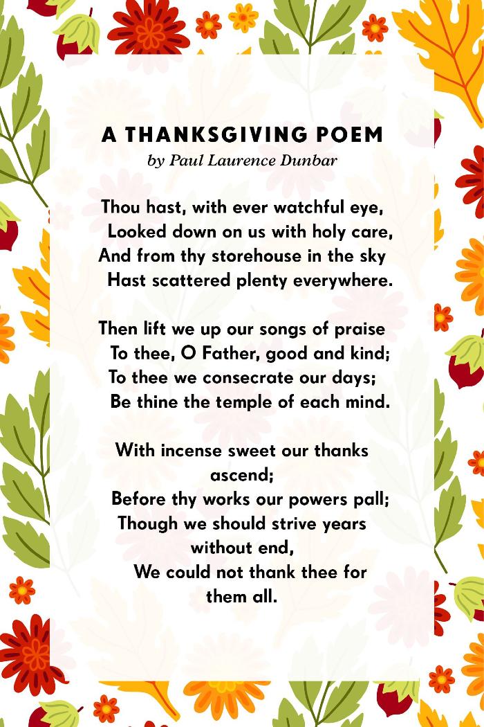 happy thanksgiving day poems